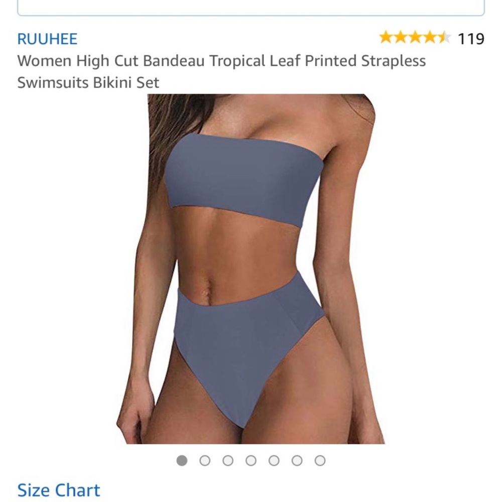 Gray_blue 2 piece swimsuit set